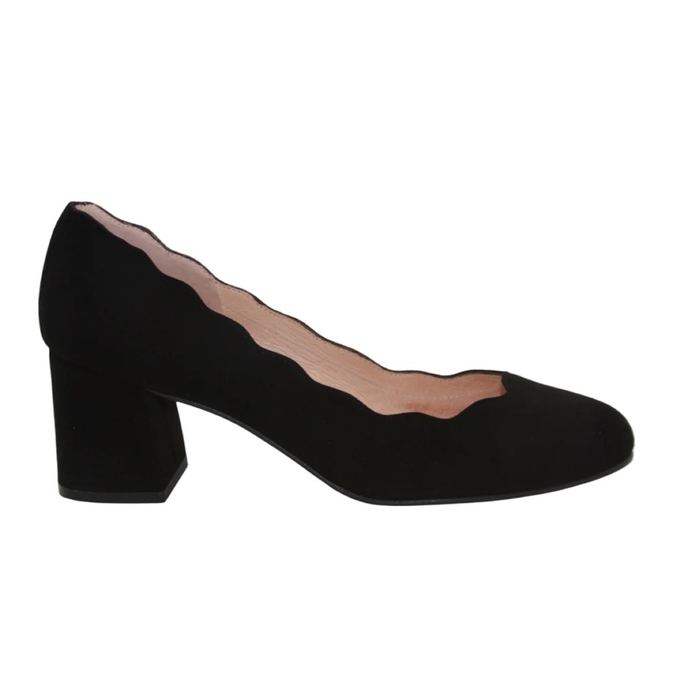 FRENCH SOLE Wave Suede Anthracite Gray Block Heel Pumps 2.5” with Box Size 10.5 - Picture 4 of 15